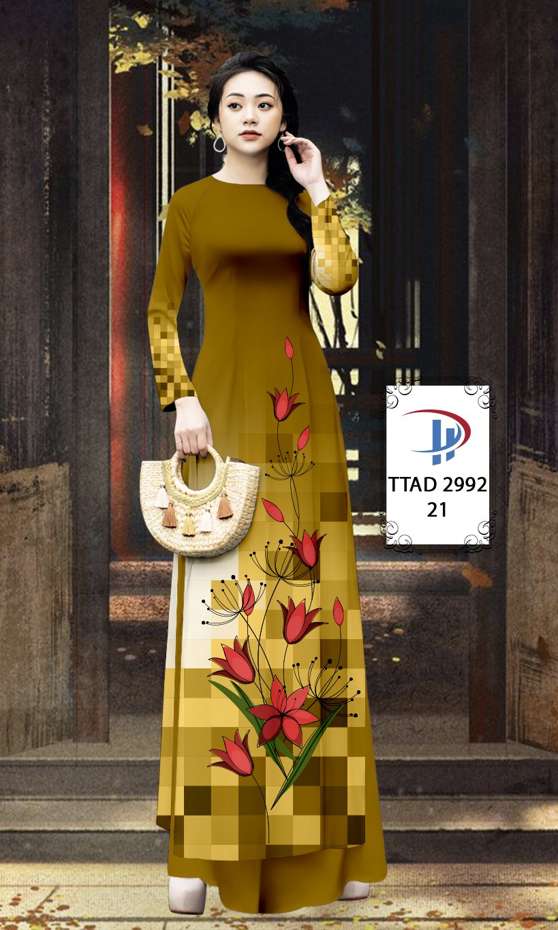 Vải Áo Dài Hoa In 3D AD TTAD2992 56